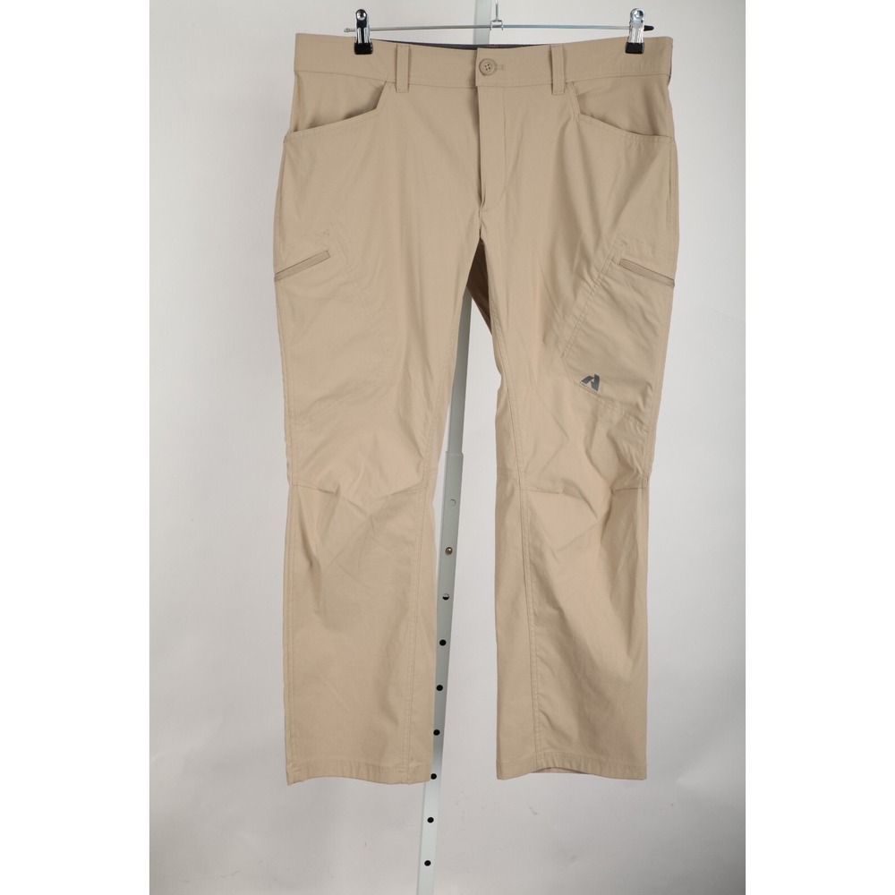 Eddie Bauer Pants Mens 38x32 Beige Cargo Nylon First Ascent Hiking Outdoor *